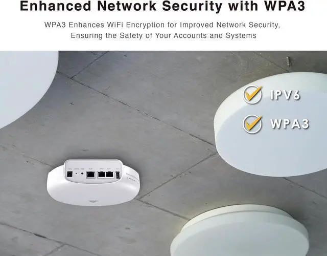 Alt view image 6 of 7 - BROWAN WiFi 6 Access Point AX6600 WAP Mesh Tri-Band MU-MIMO 8 Spatial Streams 3500 Square Feet Coverage 300 Devices 2.4 GHz 5GHz PoE Powered Indoor Ceiling Mount for Home Gaming Office Prism MI10
