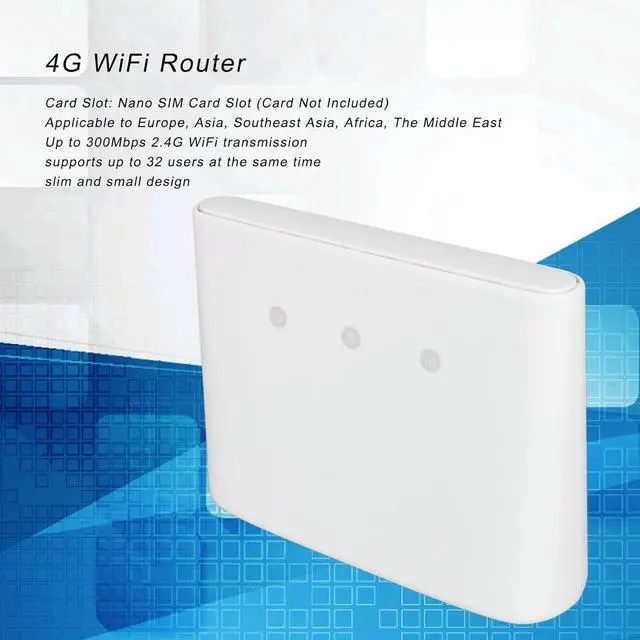 Alt view image 5 of 7 - 4G WiFi Router, 4G LTE Modem Router, with Sim Card Slot, 300Mbps 2.4G WiFi Transmission, Up to 32 Devices, for Europe, Asia, Southeast Asia, Africa, The Middle East (U.S.