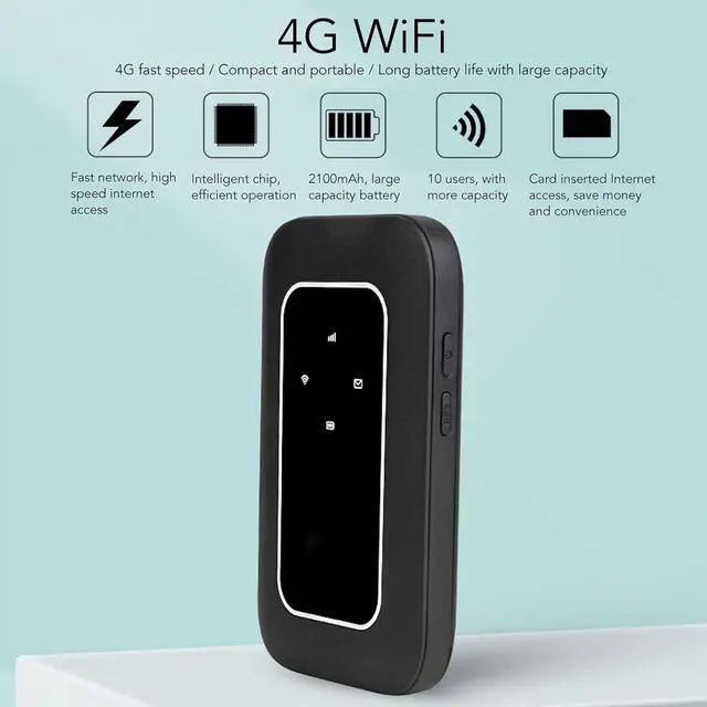 Alt view image 2 of 7 - 4G Mobile WiFi Router, Portable Travel WiFi, Mobile MiFi Hotspot Compatible with European SIM Cards, Supports 10 Device Connections