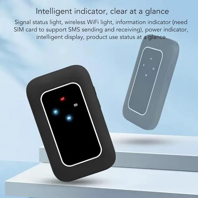 Alt view image 6 of 7 - 4G Mobile WiFi Router, Portable Travel WiFi, Mobile MiFi Hotspot Compatible with European SIM Cards, Supports 10 Device Connections