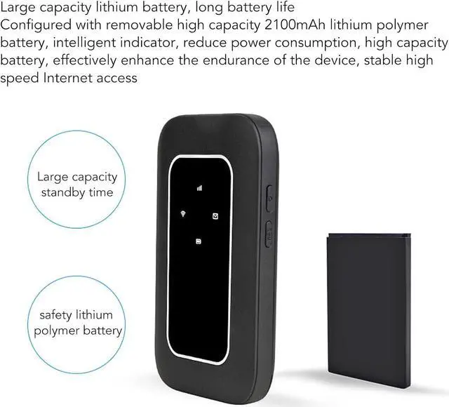 Alt view image 5 of 7 - 4G Mobile WiFi Router, Portable Travel WiFi, Mobile MiFi Hotspot Compatible with European SIM Cards, Supports 10 Device Connections