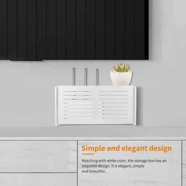 Alt view image 3 of 6 - MJER WiFi Router Storage Box Wall Mounted Wireless Panel Shelf Plug Board Bracket Cable Organizer,for Player TV Box Remotes 23.3.31