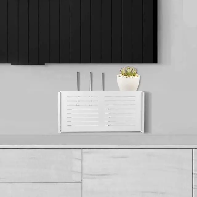 Alt view image 5 of 6 - MJER WiFi Router Storage Box Wall Mounted Wireless Panel Shelf Plug Board Bracket Cable Organizer,for Player TV Box Remotes 23.3.31