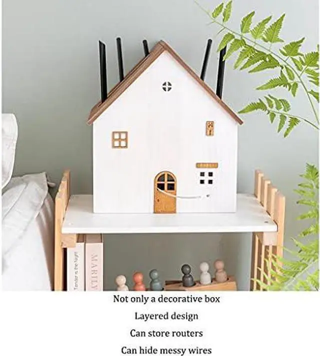 Alt view image 3 of 7 - BREWIX Router Storage Box,Home Desktop Organizer Storage Box WiFi Router Storage Box Wireless WiFi Router Shelf No Installation Required Router