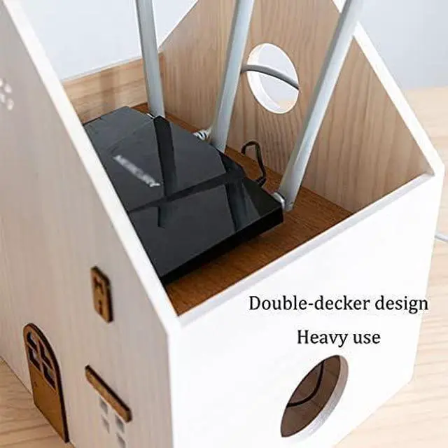 Alt view image 7 of 7 - BREWIX Router Storage Box,Home Desktop Organizer Storage Box WiFi Router Storage Box Wireless WiFi Router Shelf No Installation Required Router