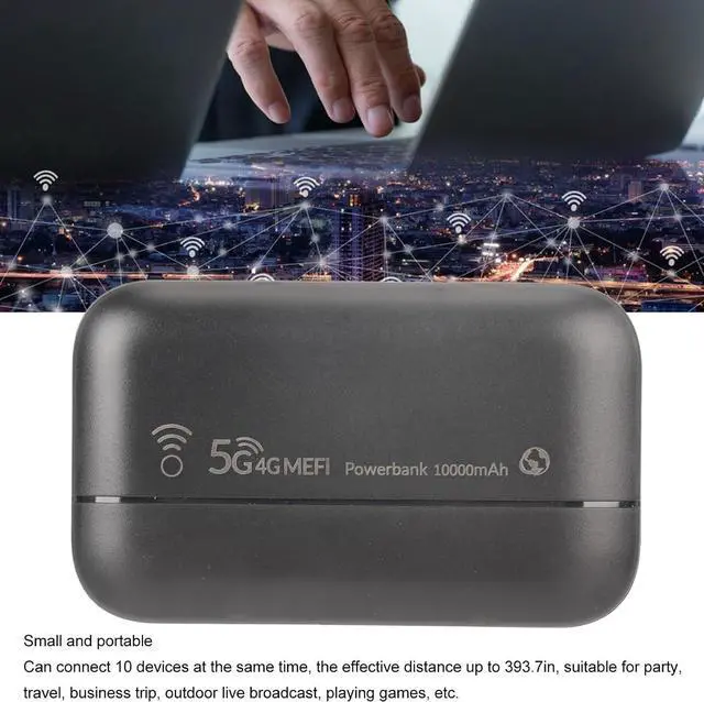 Alt view image 2 of 7 - 4G LTE Mobile Hotspot Router, Mini Mobile Router, Portable and Lightweight Power Bank Router, 5G Network Router for Travel, Business, Outdoor
