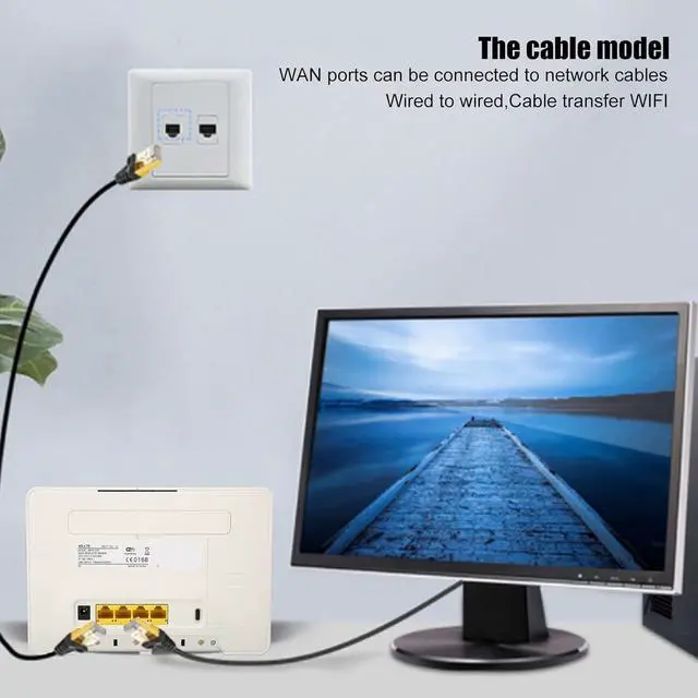 Alt view image 4 of 7 - Jeanoko 4G Router, Wireless WiFi Router Stable Powerful 4 Gigabit Ethernet Ports Wireless Connection 300Mbps for Office for Laptop Desktop(#1)