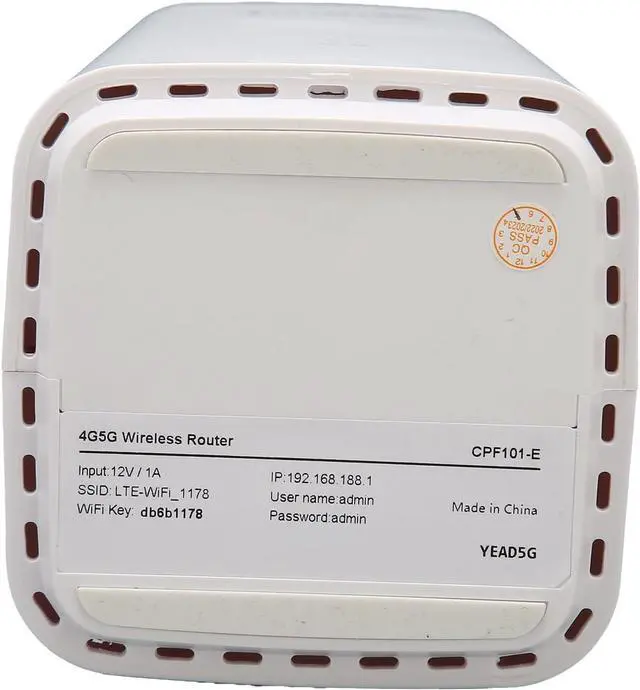 Alt view image 7 of 7 - 4G LTE Wireless WiFi CPE Router with SIM Card Slot 4 Antenna for Office White (US Plug 100240V)