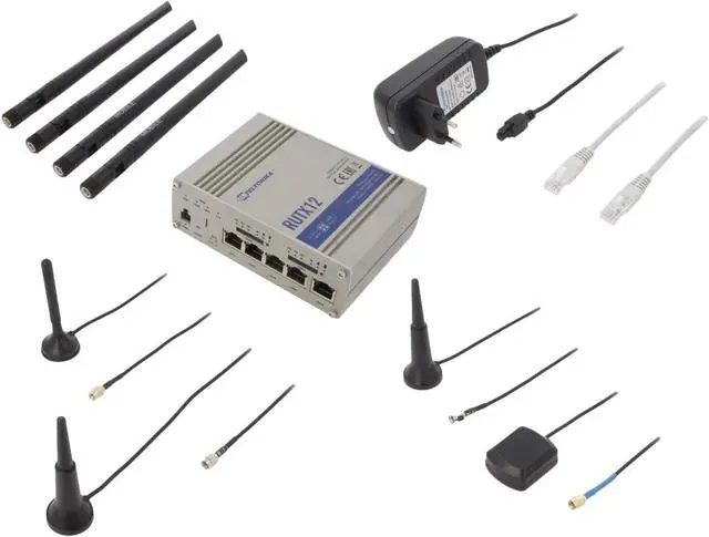 Alt view image 2 of 2 - Teltonika RUTX12000000 Model RUTX12 Dual-sim LTE Cellular Router; for Europe, The Middle East, Africa, Australia, APAC, Brasil, and Malaysia Operators Only; Dual LTE, WiFi, USB and BT Interfaces