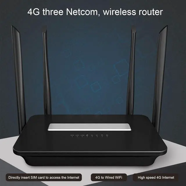 Alt view image 5 of 7 - Wireless Router Wireless Internet Router 300Mbps Standard SIM 4G WiFi Router High Speed and Stable WiFi Router with Wired Broadband Interface for Home, Works(US Plug)