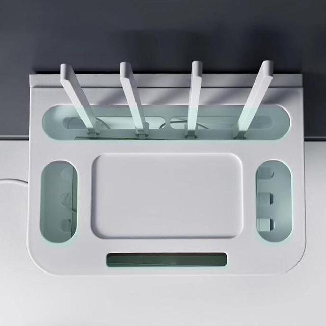 Alt view image 3 of 7 - Wireless Router Box, WiFi Router Storage Box, Router Desktop Storage Box, Router Cable Storage Box, Power Strip and Cable Management Hider Rack Organizer Shelves