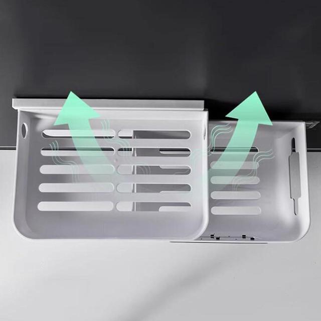 Alt view image 4 of 7 - Wireless Router Box, WiFi Router Storage Box, Router Desktop Storage Box, Router Cable Storage Box, Power Strip and Cable Management Hider Rack Organizer Shelves