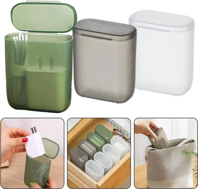 Alt view image 2 of 7 - WiFi Wireless Router Storage Box 3/1PcsDesktop Data Cable Storage Box Headphone Organizer Box with Cover Clear Cable Wire Container Box for Home Office Modem Router Holder Hider (Color : Green-1Pcs,
