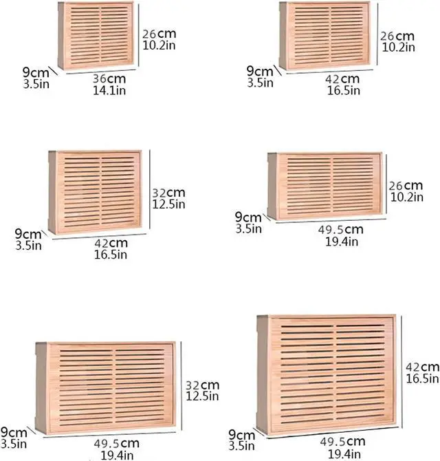 Alt view image 3 of 6 - CLoxks WiFi Router Storage Box, Wooden Wall Mounted, Multifunctional, Cable Management, Brown, Medium Lengthened