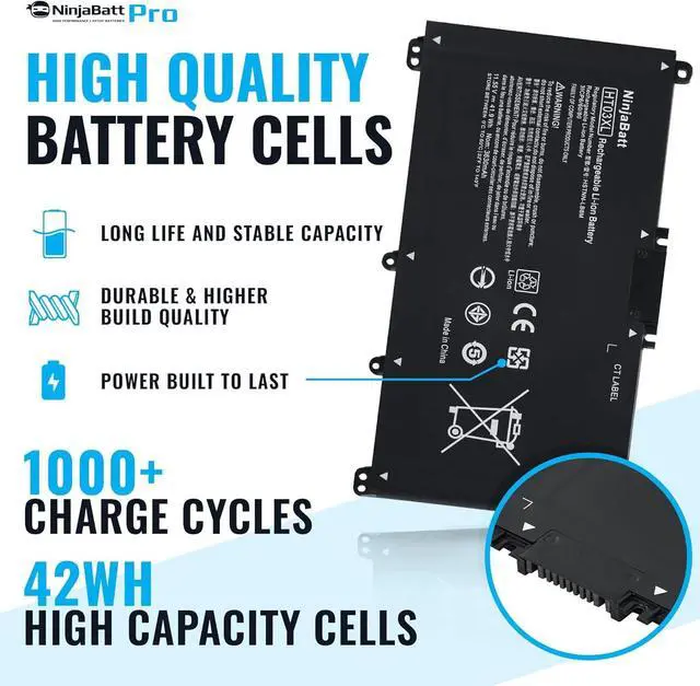 Alt view image 3 of 6 - NinjaBatt HT03XL L11119-855 Battery for HP Pavilion 15 Series - Fits 14-CE/14-CF/15-DB/15-CS/15-DA/15-DW/17-by/17-CA - Replacement Laptop Battery for HP 15 Laptop - Long-Lasting Power