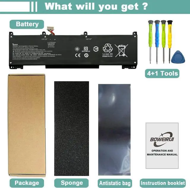 Alt view image 6 of 7 - BOWEIRUI RH03XL M01524-1D1 M02027-005 Laptop Battery Compatible with HP ProBook 430 440 445 450 630 640 650 G8 Series HSTNN-IB9Q HSTNN-OB1T HSTNN-DB0B HSTNN-UB7X M01524-2B1 M01524-AC1 11.4V 45Wh
