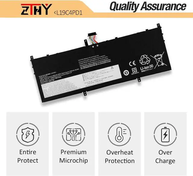 Alt view image 3 of 7 - L19C4PD1 L19D4PD1 Laptop Battery for Lenovo Ideapad Yoga 6-13ARE05 6-13ALC6