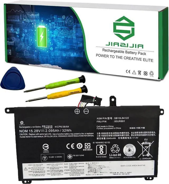Main image of 00UR891 SB10L84122 Laptop Battery Replacement for Lenovo ThinkPad T570 T580 P51s P52s Series Notebook 00UR892 SB10L84123 00UR890 01AV493 SB10L84121 15.28V 32Wh 2095mAh