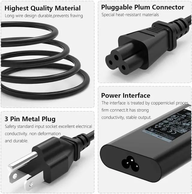 Alt view image 2 of 7 - 90W USB C AC Charger Compatible with Dell Laptop Charger