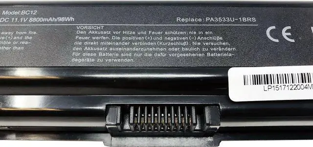 Alt view image 4 of 7 - GHU New Battery 98 WH PA3727U-1BRS PA3535U-1BRS 12 Cell 8800 mAh Li-ion Replacement for Toshiba Satellite A200 A205 A210 A300 A350 A350 A505 L305 L300 L450 L455 L450D L500 L505 PABAS098