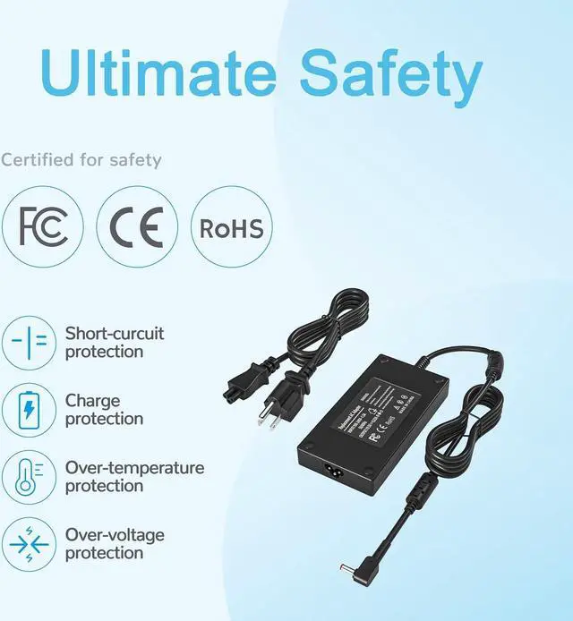Alt view image 6 of 7 - 180W Laptop Charger for Acer Nitro 5 7 Gaming Laptop,Compatible with AN515-57 AN515-55 AN515-54 AN515-53 AN515-51 AN515-45 Predator Helios 300 G3-571 PH315-52 Triton 300 Series Power Supply Adapter