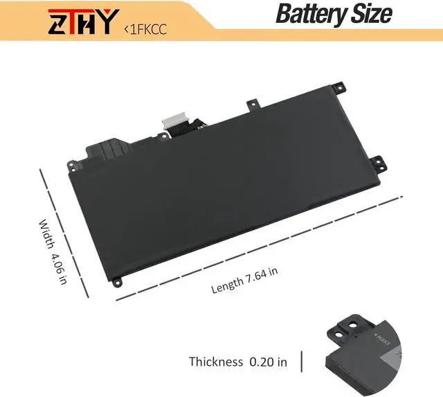 Alt view image 7 of 7 - ZTHY 1FKCC Laptop Battery Replacement for Dell Latitude 7200 7210 2-in-1 Series Notebook T04J T04J001 T04J002 T5H6P 09NTKM 9NTKM 0D9J00 D9J00 0KWWW4 KWWW4 7.6V 38Wh 4750mAh