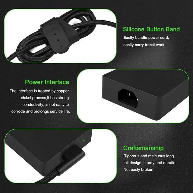 Alt view image 7 of 7 - OEM 330W Power Supply Cord for Razer Blade 18 16 Laptop RZ09-0483 RZ09-0484 Razer 330w Charger Razer Blade 18 Laptop Charger RC30-048 RC30-0484 Razer Blade 18 2024