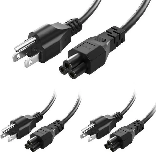 Main image of QYD 3 Pack 10FT(3m) Long Laptop Power Cord, 3 Prong Mickey Mouse AC Power Cord Replacement for HP, Samsung, Acer, Asus, Lenovo, Dell, MSI Computer Charger Notebook Power Cable (NEMA 5-15P to C5)
