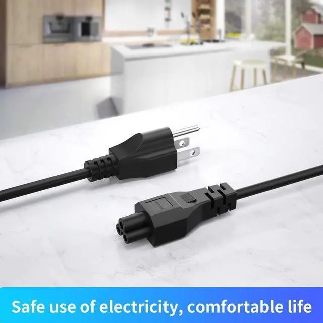 Alt view image 2 of 7 - QYD 3 Pack 10FT(3m) Long Laptop Power Cord, 3 Prong Mickey Mouse AC Power Cord Replacement for HP, Samsung, Acer, Asus, Lenovo, Dell, MSI Computer Charger Notebook Power Cable (NEMA 5-15P to C5)