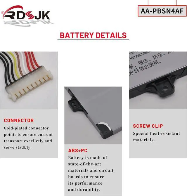 Alt view image 5 of 7 - AA-PBSN4AF Laptop Battery for Samsung NP930SBE NP930SBE-K01CN NP930SBE-K02HK NP930SBE-K03CN NT930SBE NT930SBE-K28A NT930SBE-K38 NT930SBE-KT3W NP730QCJ NP730QCJ-K01US NP730QDA NP730QDA-KA1US 15.4V 54Wh