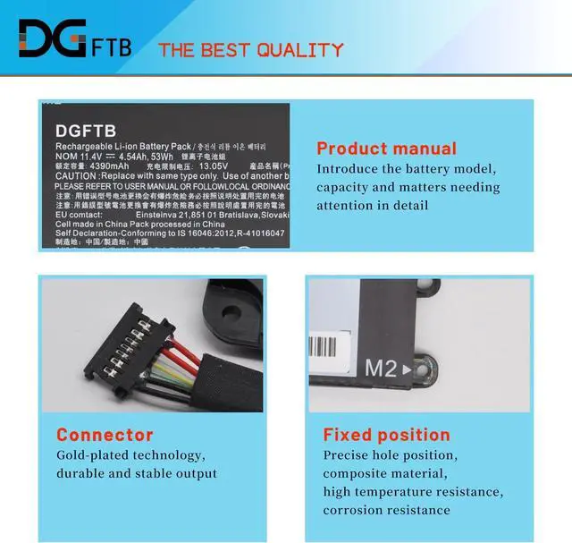 Alt view image 2 of 6 - 00HW020 00HW021 Laptop Battery for Lenovo ThinkPad P40 Yoga 20GQ 20GR Yoga 460 20EL 20EM 20FY 20G Series SB10F46459 SB10F46458 (11.4V 53Wh/4540mAh/3Cell)