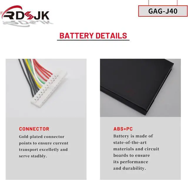 Alt view image 5 of 7 - GAG-J40 541387460003 Laptop Battery for Gigabyte Aero 14 V7 14 P64Wv7-De325Tb 14-P64WV6 14-W-CF2 15 RTX 20 15W 15X 17 XA Aorus X5 V6 V7 V8 X7 v6 v7 X9 DT Series 541387460002 541387460005 15.2V 94.24Wh