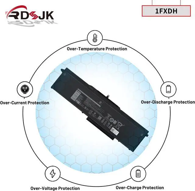 Alt view image 6 of 7 - 1FXDH 1WJT0 Laptop Battery for Dell Precision 3541 3551 Latitude 15 5501 5511 E5501 E5511 Series 01WJT0 D191G 0D191G CN-0D191G 11.4V 97Wh
