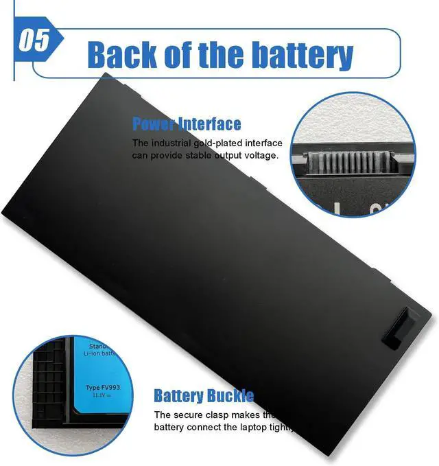 Alt view image 6 of 6 - Dentsing FV993 Battery for Dell Precision M4600 M4700 M4800 M6600 M6700 M6800 Laptop Battery 9-Cell 97WH FV993 FJJ4W