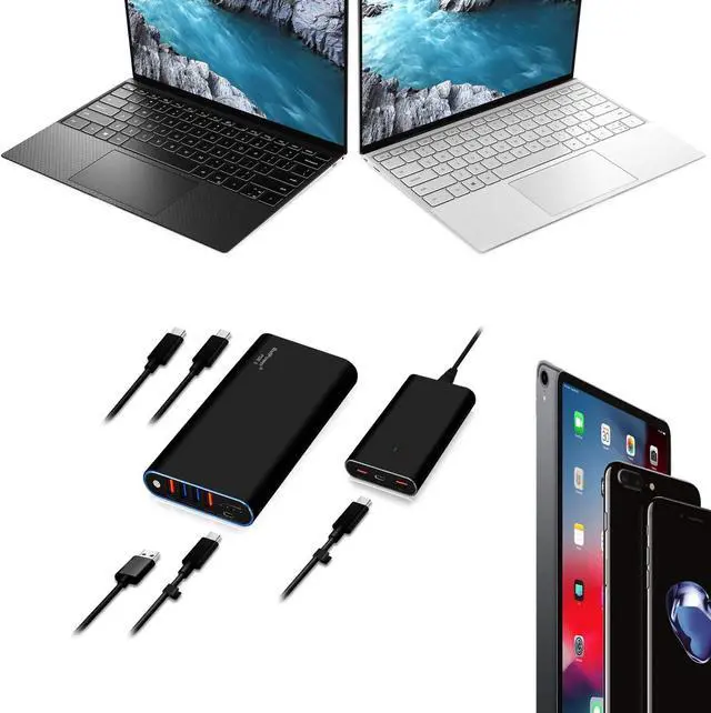 Alt view image 6 of 7 - BatPower 148Wh High Power Delivery USB C Laptop Portable Charger Compatible with HP Spectre X360 Dell XPS Razer Blade Stealth Notebook USB-C Power B External Battery & Slim 120W PD USB-C Adapter