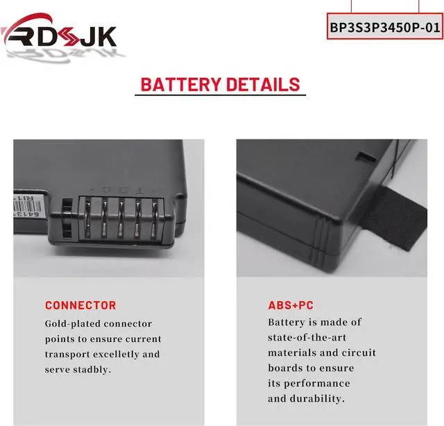 Alt view image 5 of 7 - BP3S3P3450P-01 441128400007 Laptop Battery for Getac V100 V200 B300 X500 S400 V1010 Rugged Notebook Getac X500 Server BP-LP2900/33-01PI 338911120104 BP-LC2600/33-01S1 BP-LC2600/32-01PI