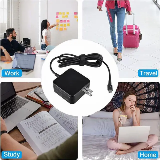 Alt view image 5 of 5 - Jantoy USB-C 45W AC Adapter Charger Supply for Elite x2 1012 G1, 1012 G2 Tablet