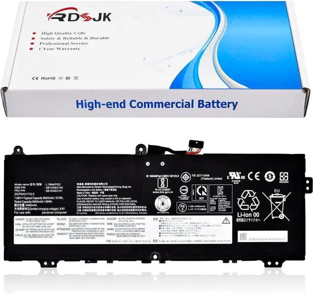Main image of L19M4PG2 L19D4PG2 L19L4PG2 Laptop Battery for Lenovo ThinkPad C13 Yoga 1st Gen Chromebook Ideapad Flex 5 CB-13IML05 Series 5B10X63136 SB10X63137 5B10X63138 SB10X63139 SB10X63140 5B10X63141 7.68V 51Wh