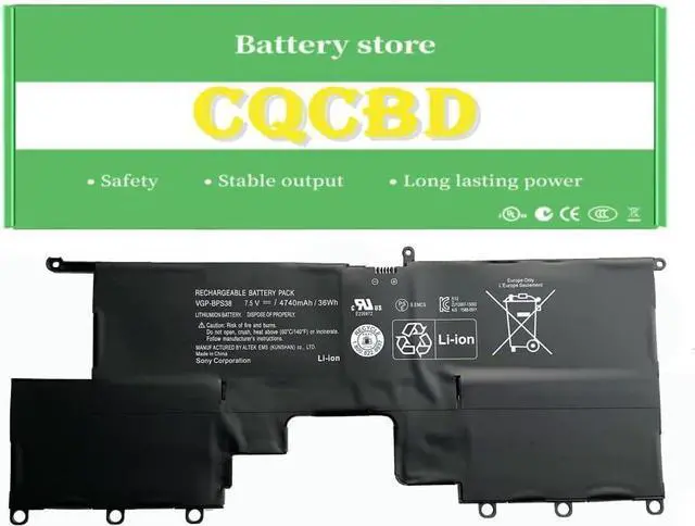 Main image of CQCQ VGP-BPS38 Battery for Sony Svp13 PRO11 PRO13 Series Laptop Battery SVP1322BPXB SVP1322DCXS SVP132A1CL SVP132A1CU (7.5V 36Wh/4740mAh)
