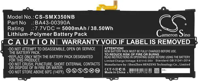 Alt view image 3 of 5 - HongQJY New Replacement Battery for Chromebook 15.6", XE350XBA-K01US (5000mAh) BA43-00390A