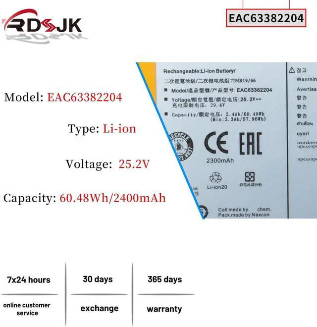 Alt view image 2 of 7 - 2 Pack A9 Battery for LG Cord Zero A9 A9S A9K-CORE A9MAX A9T-Ultra A9K-PRO A9M A9N A9MULTI A958 A958SA A9 Plus A905M A905RM A907GMS A908MVR A929KVM A958S A9KMAX A916 A9+ Vacuum EAC63758601 EAC63382204