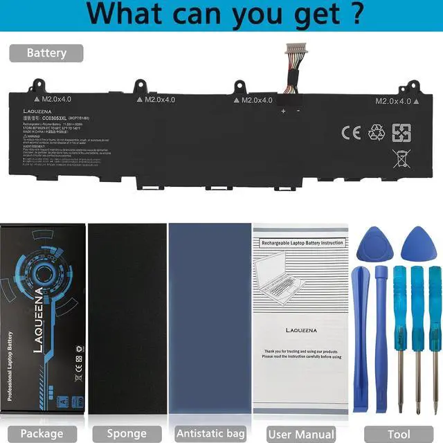 Alt view image 3 of 7 - CC03053XL Laptop Battery Compatible with HP ZBook Firefly 14 G7 G8, EliteBook 830 835 840 845 Probook 635 Aero Series CC03XL HSTNN-DB9Q HSTNN-IB9F HSTNN-LB8Q L77608-1B2