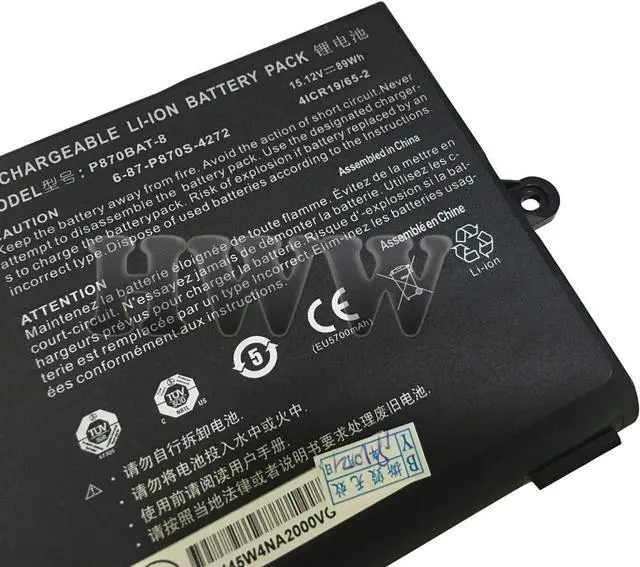 Alt view image 3 of 4 - New 15.12 V 89Wh P870BAT-8 Battery Compatible with Clevo P870TM-G P870DM3-G P775DM3 P870DM2 P870TM1-G P870KM P870KM1-G P870DM2-G P870KM-GS P870DM3 P870DM-G P870DM P8700S NP9870 6-87-P870S-4272 Series