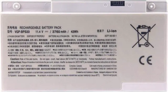 Main image of FLIW VGP-BPS33 Replacement Battery Compatible with Vaio Svt-14 Svt-15 T14 T15 Touchscreen Ultrabooks VAIO SVT14127CG SVT14126CXS SVT14127CH SVT14128CC [11.4V 3760mAh 43Wh]