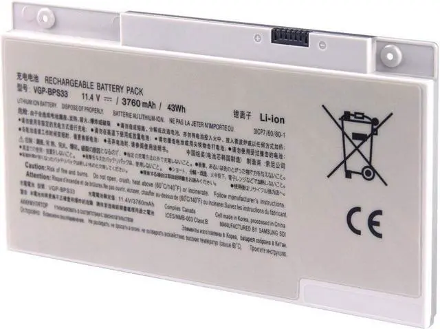 Alt view image 2 of 4 - FLIW VGP-BPS33 Replacement Battery Compatible with Vaio Svt-14 Svt-15 T14 T15 Touchscreen Ultrabooks VAIO SVT14127CG SVT14126CXS SVT14127CH SVT14128CC [11.4V 3760mAh 43Wh]