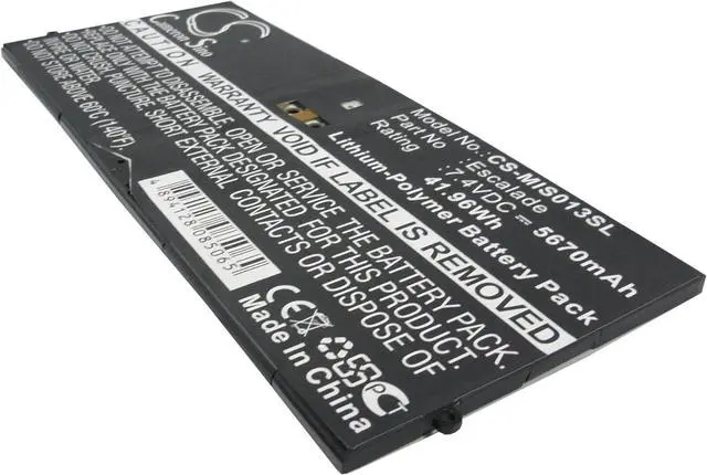 Alt view image 2 of 5 - Replacement Battery Compatible for Microsoft Surface Pro 64GB Surface Pro Surface Pro 1 1514 9SR-00013 Surface Pro 2 1601 (5670mAh/7.4V), 2ICP5/94/105 2ICP5/94/104 P21GU9 Escalade Battery