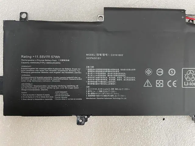 Alt view image 3 of 3 - Laptop/Notebook Replacement Battery Compatible with ZenBook U3000U UX330U UX330UAK UX330UA-FB018R/FB161T Series C31N1602
