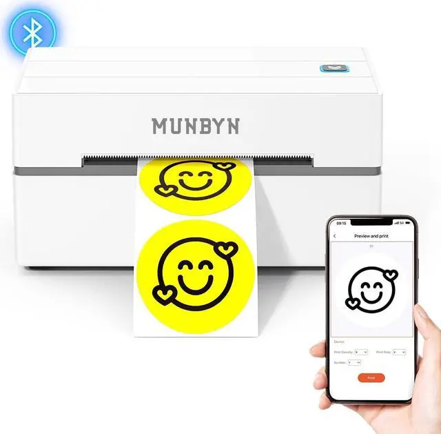 Main image of Bluetooth Thermal Label Printer, 130B Wireless 4x6 Shipping Label Printer for Shipping Packages Small Business Office or Home, Compatible with iPhone Android iPad Windows macOS Chrome Etsy eBay