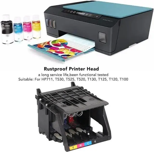Alt view image 5 of 7 - Ennovor Print Head, Printhead ABS Rustproof Plotter Printer Accessories Replacement Fit for T530 T525 T520 T130 T125 T120 T100