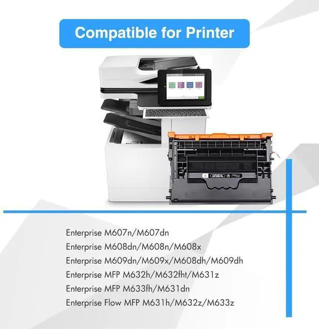 Alt view image 2 of 6 - CF237A 37A Black Toner Cartridge 2-Pack Compatible Replacement for HP 37A 37X Toner Cartridge for HP Laserjet Enterprise M607n M607dn M608n M608dn M607 M608 M609 MFP M631 M632 M633 Series Printer